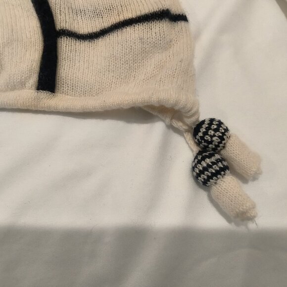 CALYPSO White and Black Striped Long Sleeve Cashmere Sweater Size XS - Picture 6 of 10